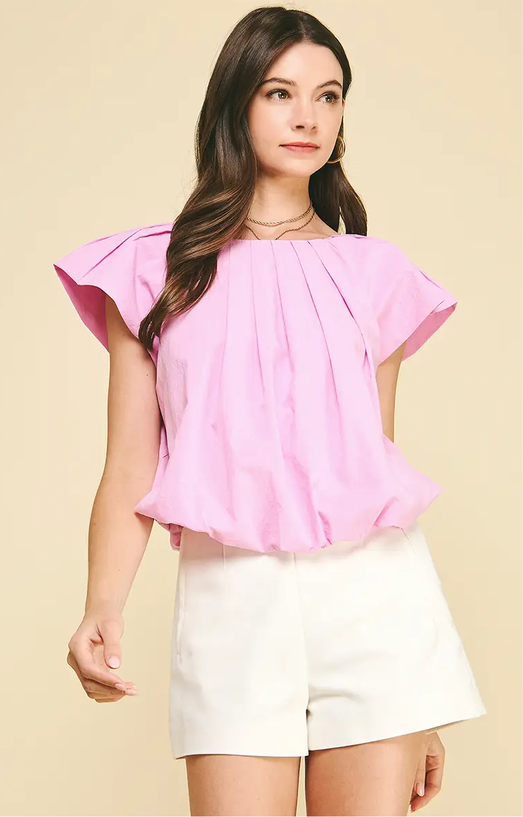 PLEATED SS WOVEN TOP